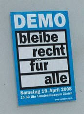 DEMO bleiberecht für alle, samstag, 19.. april 2008 zürich schweiz