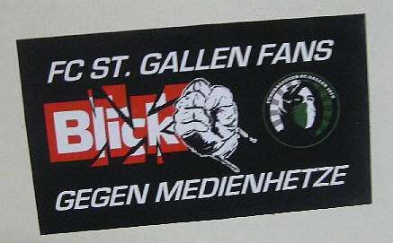 FC ST. GALLEN FANS GEGEN MEDIENHETZE IM BLICK
