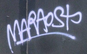 MARAOST graffiti writers tag in zurich switzerland. MARAOST is one fo zurichs leading streetbombers