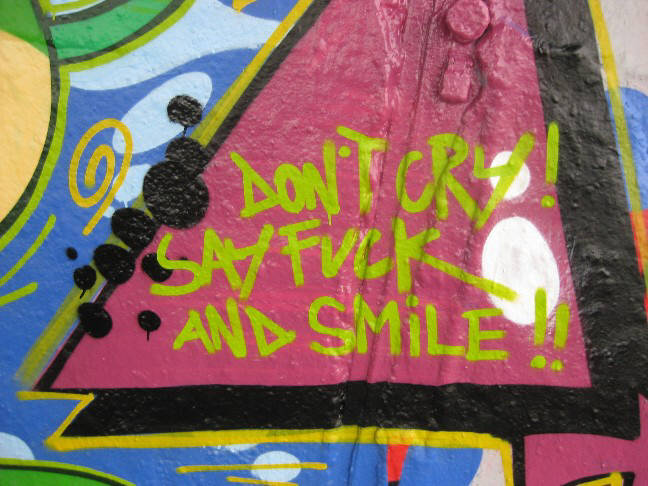don't cry. dsay fuck and smile