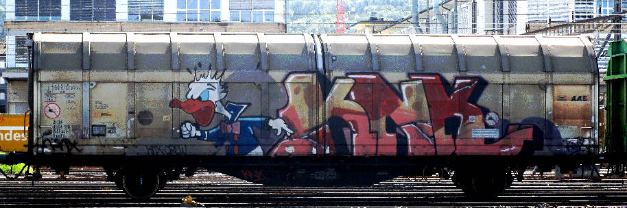 donald duck box-car graffiti zuerich switzerland