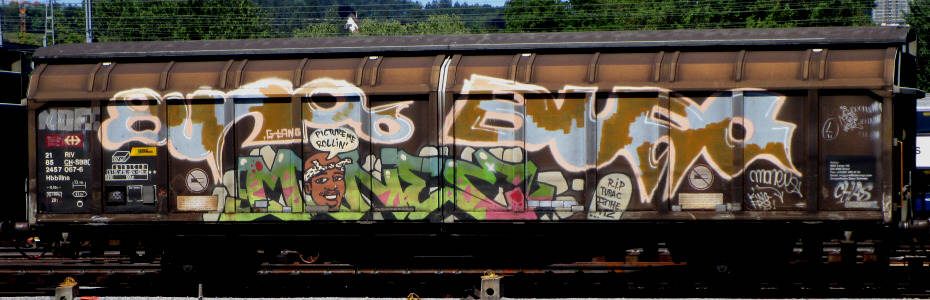 TUPAC PICTURE ME ROLLING freight train graffiti zuerich SBB-güterwagen graffiti