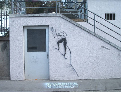 may you build a ladder to the stars - december 2008 - zurich switzerland stencil graffiti