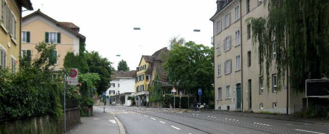 asylstrasse nach römerhof mit blick richtung klusplatz