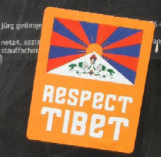 respect tibet sticker in zurich switzerland