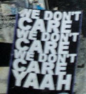 we don't care yaah streetart sticker zurich switzerland