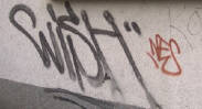 WISH graffiti tag. NES grafiti tag zürich