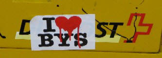 I LOVE BYS sticker zurich switzerland BYS is zurichs leading graffiti crew of the first decade of the 21st century