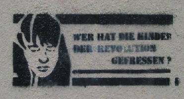 ulrike meinhof schblonen-graffiti zürich schweiz. ulrike meinhof, deutsche widerstandskämpferin. wer hat die kinder der revolution gefressen