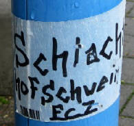 FCZ Schlachthofschweine Anti-FCZ Kleber beim Bahnhof Erlenbach
