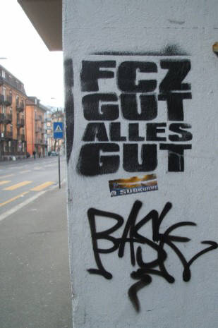 FCZ gut alles gut FCZ graffiti zürich schblonengraffiti