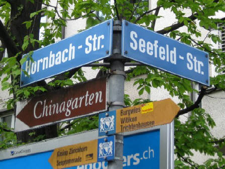 Ecke Seefeldstrasse und Hornbachstrasse Zürich Kreis 8 Seefeldquartier. Stadtansichten. Fotos.