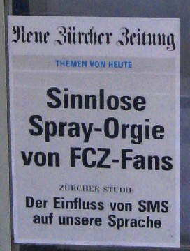 Sinnlose Spray-Orgie von FCZ-Fans. Neue Zürcher Zeitung. 13. Dezember 2010