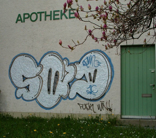 graffiti bei apotheke kirche fluntern