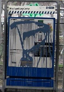 anschlag auf VBZ-billetautomat in zürich februar 2010