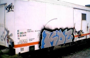 SBB Güterwagen mit KDZ Graffiti. KDZ grffiti crew zürich