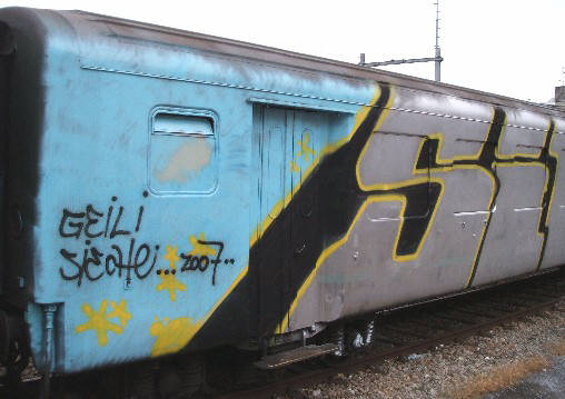 SBB train whole car graffiti Zurich Switzerland GRAFFITI TRAIN ZÜRICH geile sieche