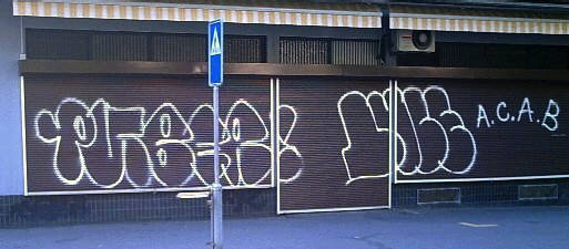 PUBER graffiti langstrasse zürich aussersihl.a.c.a.b. graffiti all cops are bastards