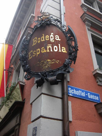 Bodega Espanola Zürich Spanische Weinhandlung Zürich Ecke Schoffelgasse Niederdorfstrasse