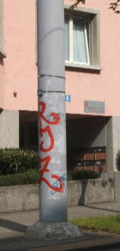 RJZ graffiti tag. revolutionäre jugend zürich