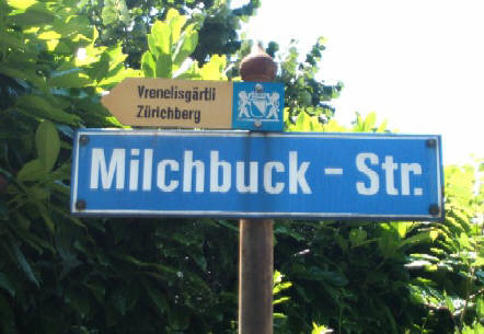 Milchbuck-Strasse Zürich Strassentafel
