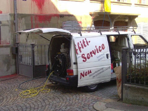 Anti-Graffiti-Service in Aktion.