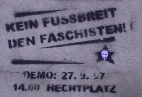 kein fussbreit den faschisten demo hechtplatz zürich 27.9.1997