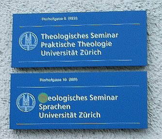 Theologisches Seminar Praktische Theologie Universität Zürich Florhofgasse 8