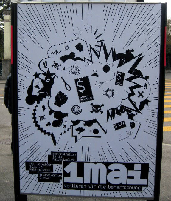 1. mai plakat 2010 zürich schweiz. verlieren wir die beherrschung