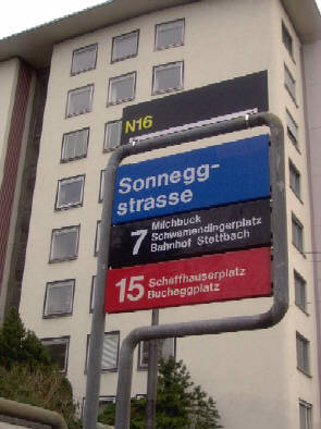 Tramhaltestelle Sonneggstrasse Zürich Tram Nummer 7 Tramlinie 15