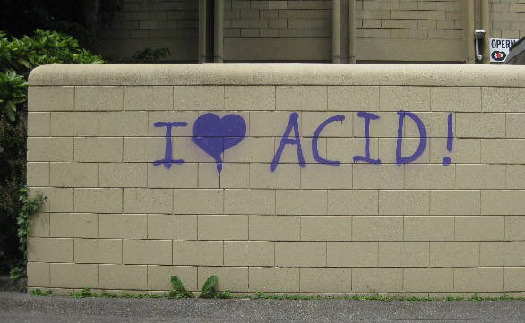 I LOVE ACID graffiti tag