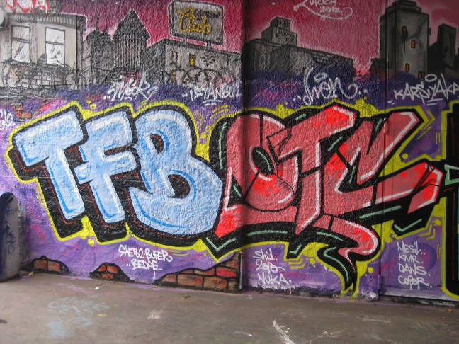 TFB BURN GRAFFITI CREW ISTANBUL at oberer letten graffiti hall of fame in zurich switzerland