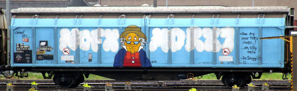 Dr. Snuggles box-car cartoon graffiti zuerich switzerland 