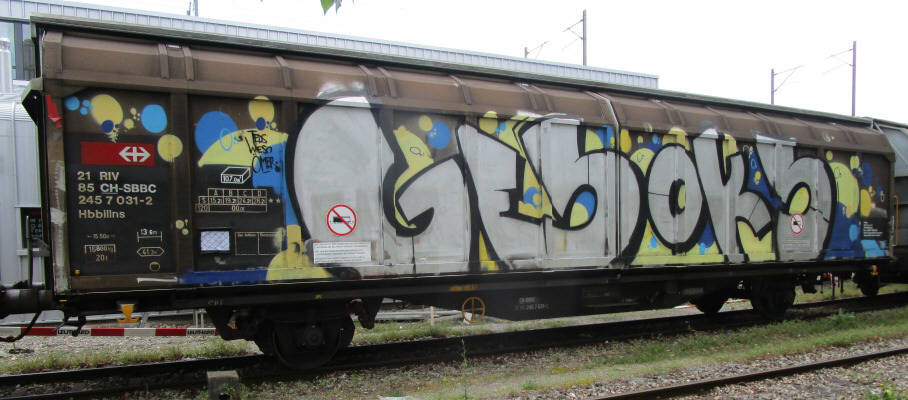 GESOKS SBB-gterwagen graffiti