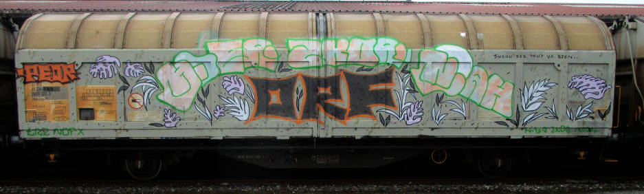 ORF graffiti SBB-güterwagen freight train graffiti zuerich switzerland