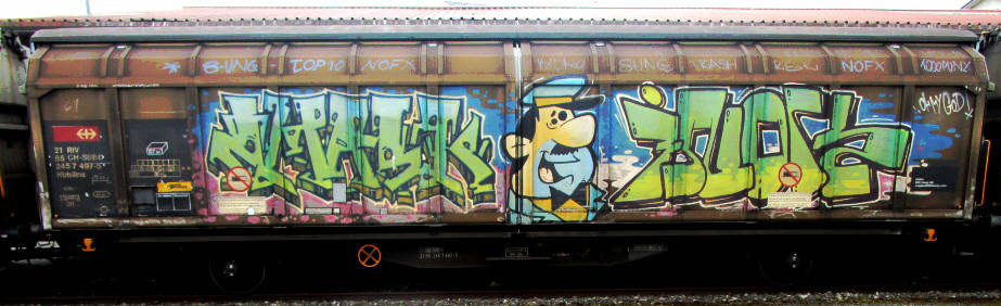 ZMASK  INOL graffiti SBB-güterwagen freight train graffiti zuerich switzerland