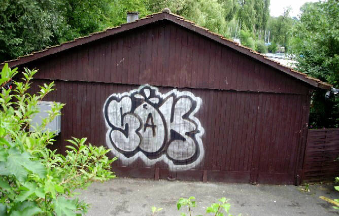 SAK graffiti zrich tiefenbrunnen kibag bahnhof tiefenbrunnen juli 2009