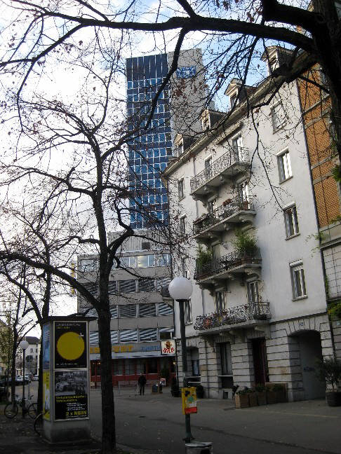 MORGARTENSTRASSE ZÜRICH mit WERD-HOCHHAUS. Hochhäuser der Stadt Zürich