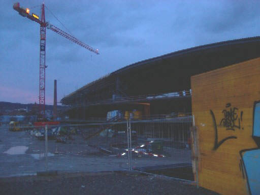 letzigrund stadion baustelle zrich januar 2007. das neue letzigrund stadio im bau whrend den bauarbeiten