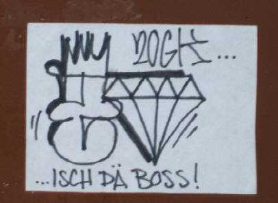20GK isch d boss. graffiti sticker lindenplatz zrich-altstetten
