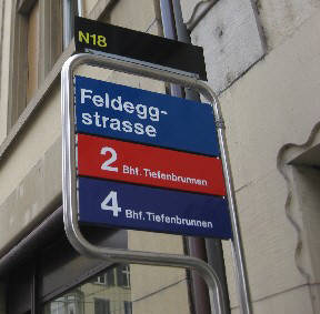 Tramhaltestelle Feldeggstrasse VBZ Züri-Linie SEEFELDSTRASSE ZÜRICH RIESBACH