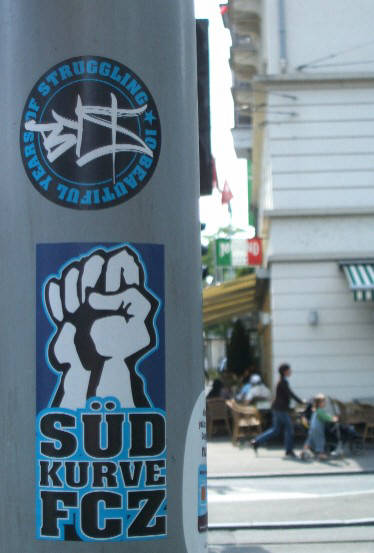 'BYZ. 20 beautiful years of struggling' graffiti crew sticker. - FCZ Südkurve Kleber
