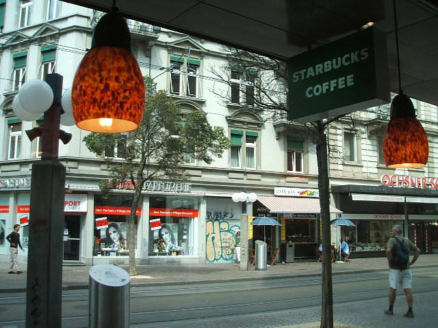 STARBUCKS COFFEE SHOP ZURICH SWITZERLAND. Starbucks Coffee Zürich Stauffacher