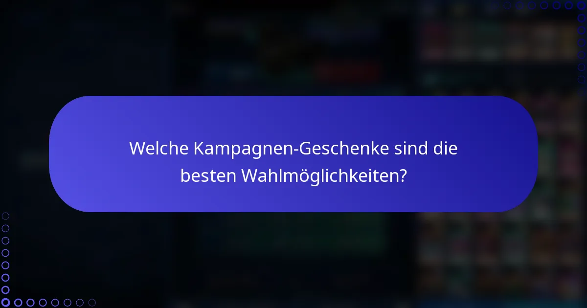 Welche Kampagnen-Geschenke sind die besten Wahlmöglichkeiten?