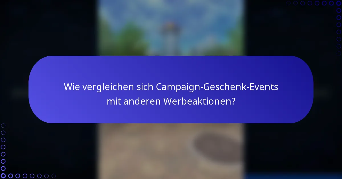 Wie vergleichen sich Campaign-Geschenk-Events mit anderen Werbeaktionen?